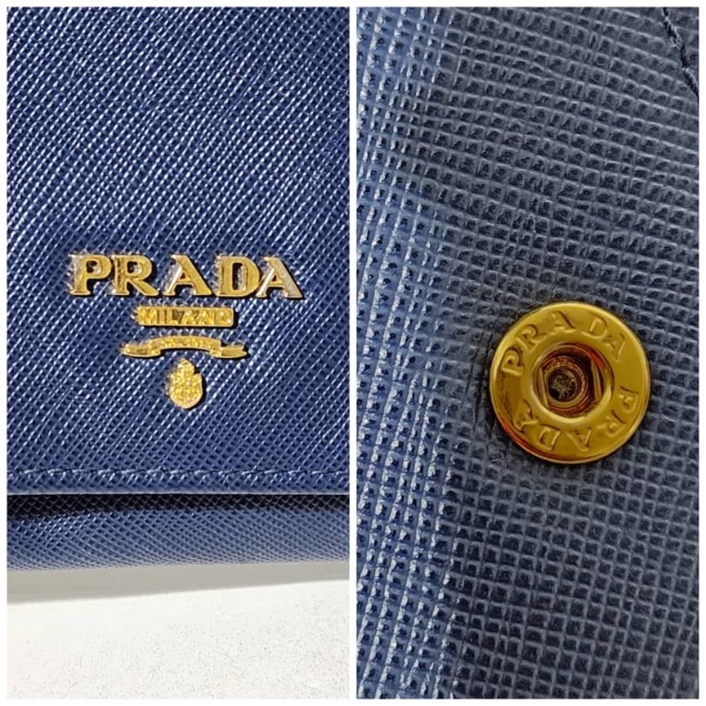 Authentic Prada Saffiano Leather Continental Wallet Blue - Picture 8 of 13